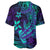 Custom Personalised Polynesian Baseball Jersey Purple Paradise Hawaiian Tribal Hammerhead Shark - Wonder Print Shop