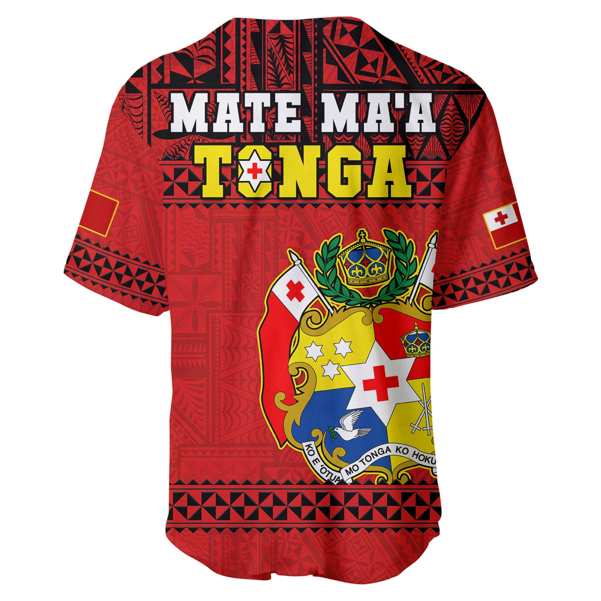 Tonga Rugby Baseball Jersey Mate Maa Tonga Pacific Ngatu Black - Wonder Print Shop