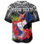 Custom Personalised Guam Chamorro Baseball Jersey Guaman Latte Stone Tropical Flowers Black Style - Wonder Print Shop
