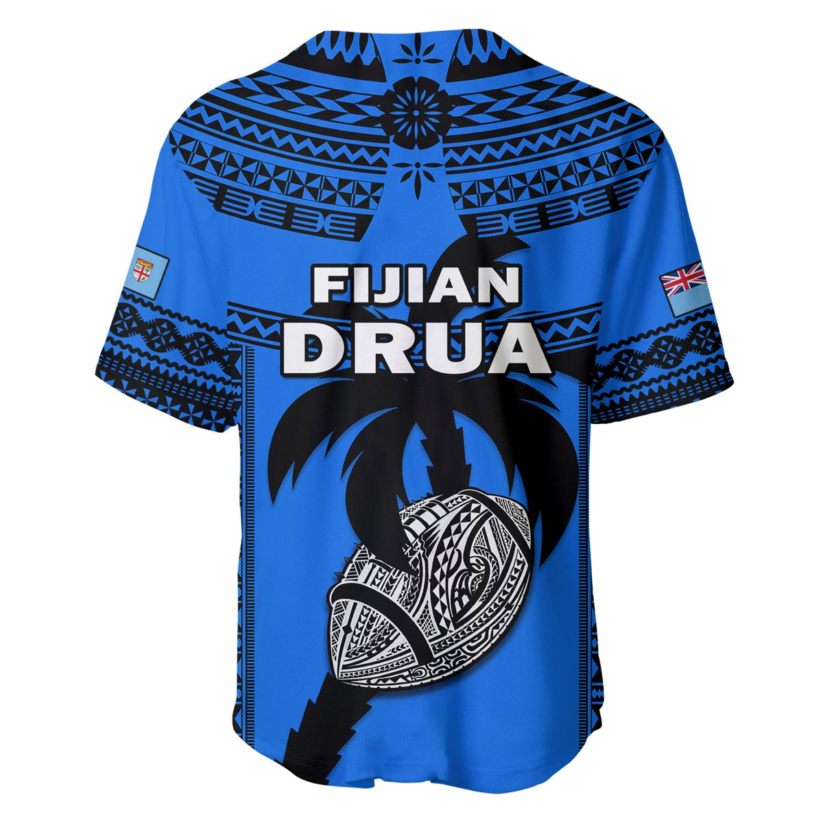 Fiji Rugby Baseball Jersey Fijian Drua Super Polynesian Special Tapa Pattern - Wonder Print Shop