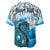 Custom Personalised Manaia Maori Baseball Jersey Fern Aotearoa Blue Waves LT13 - Wonder Print Shop
