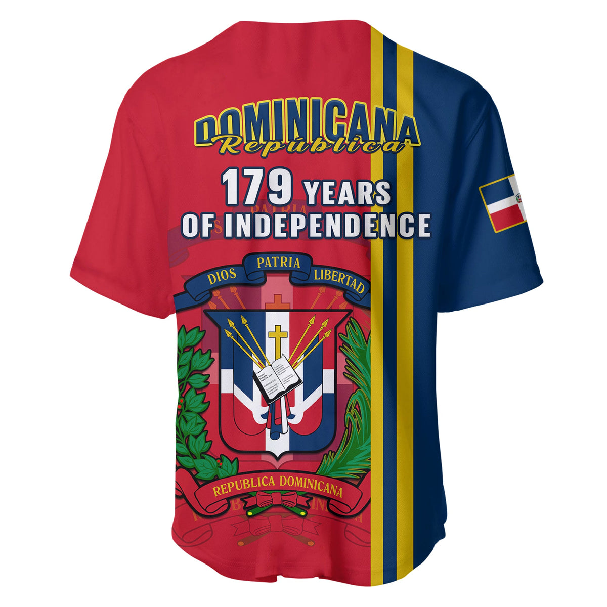 Dominican Republic Baseball Jersey Happy 179 Years Of Independence Ver.01 - Wonder Print Shop