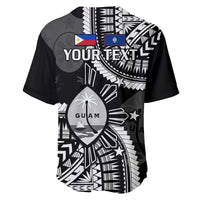 (Custom Personalised) Guam and Philippines Baseball Jersey Guaman Filipinas Together Black Ver.01 - Wonder Print Shop
