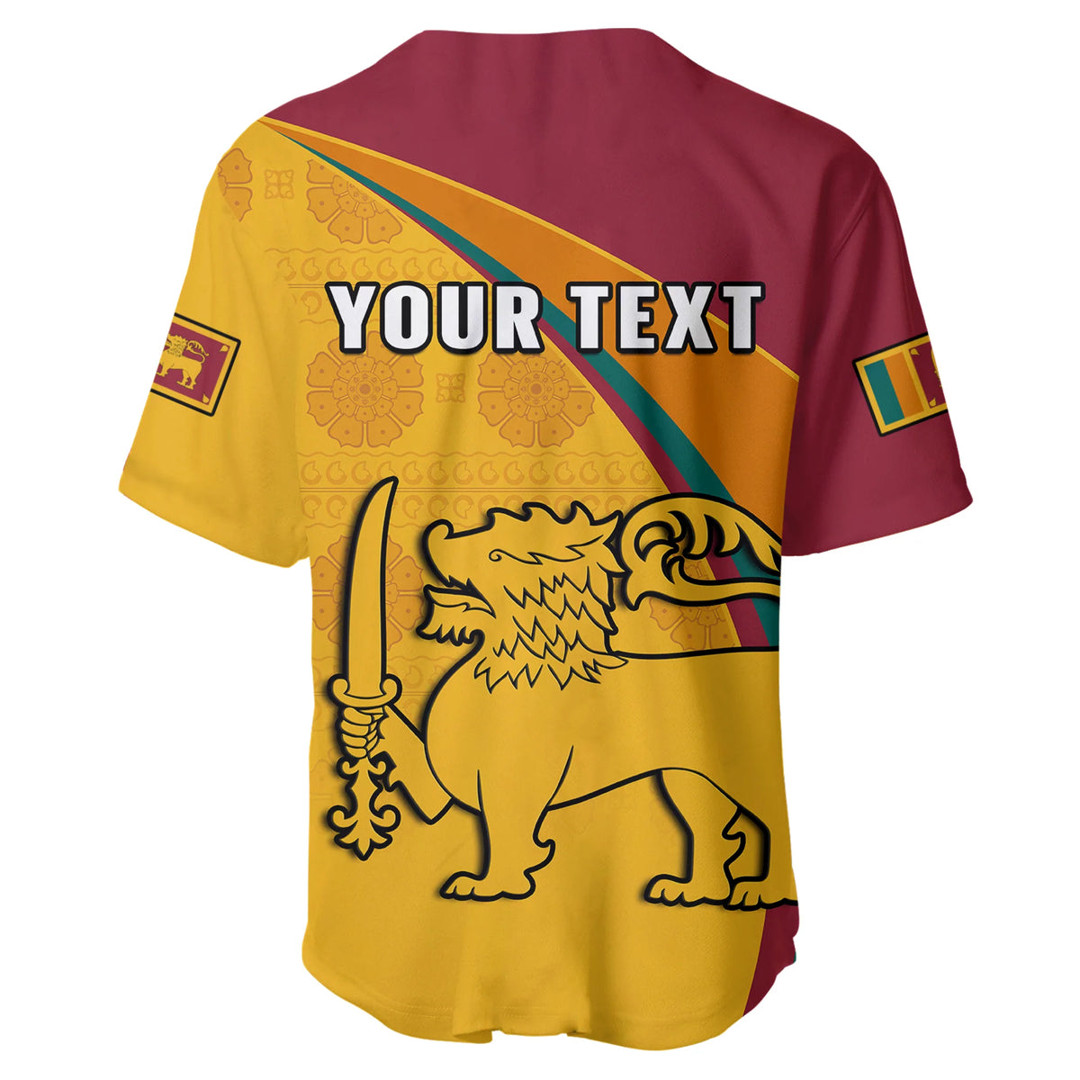 (Custom Personalised) Sri Lanka Baseball Jersey Sri Lankan Pattern Happy 75 Years Of Independence Ver.01 - Wonder Print Shop