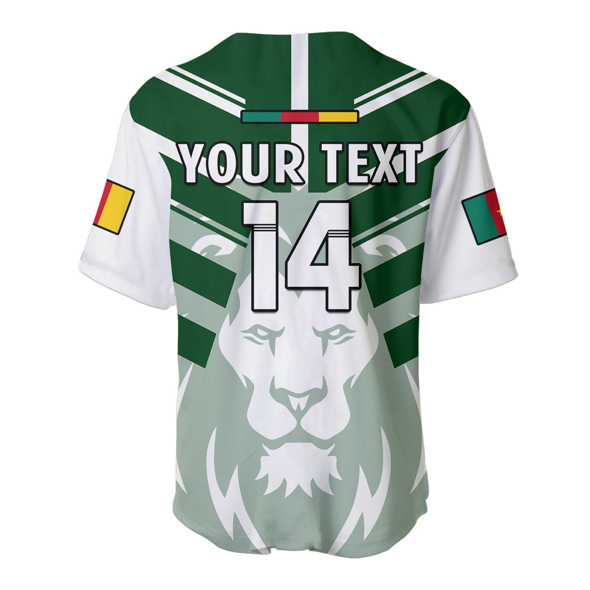 (Custom Text And Number) Cameroon Football Baseball Jersey Les Lions Indomptables White World Cup 2022 - Wonder Print Shop