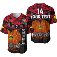 Custom Text And Number Papua New Guinea Rugby Baseball Jersey PNG Kumuls Bird Of Paradise Black - Wonder Print Shop