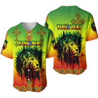 (Custom Personalised) Ethiopia Baseball Jersey Cross Mix Lion Colorful Style - Wonder Print Shop