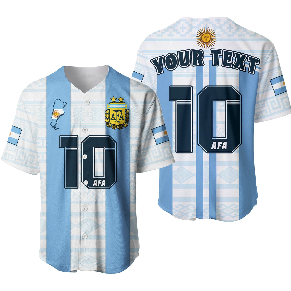 (Custom Text And Number) Argentina Football 2022 Baseball Jersey Vamos La Albiceleste - Wonder Print Shop