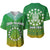 Custom Personalised Cook Islands Baseball Jersey Circle Pattern Mix Sea Turtle Green Version - Wonder Print Shop