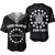Custom Personalised Islands Baseball Jersey Circle Pattern Mix Sea Turtle Black Version - Wonder Print Shop