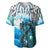 Custom Personalised Manaia Maori Baseball Jersey Fern Aotearoa Blue Waves LT13 - Wonder Print Shop