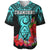 Custom Personalised Guam Chamorro Baseball Jersey Guaman Latte Stone Tropical Flowers Turquoise Style - Wonder Print Shop