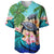 Custom Personalised Polynesian Turtle Coconut Tree And Orchids Baseball Jersey - Wonder Print Shop