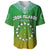 Custom Personalised Cook Islands Baseball Jersey Circle Pattern Mix Sea Turtle Green Version - Wonder Print Shop