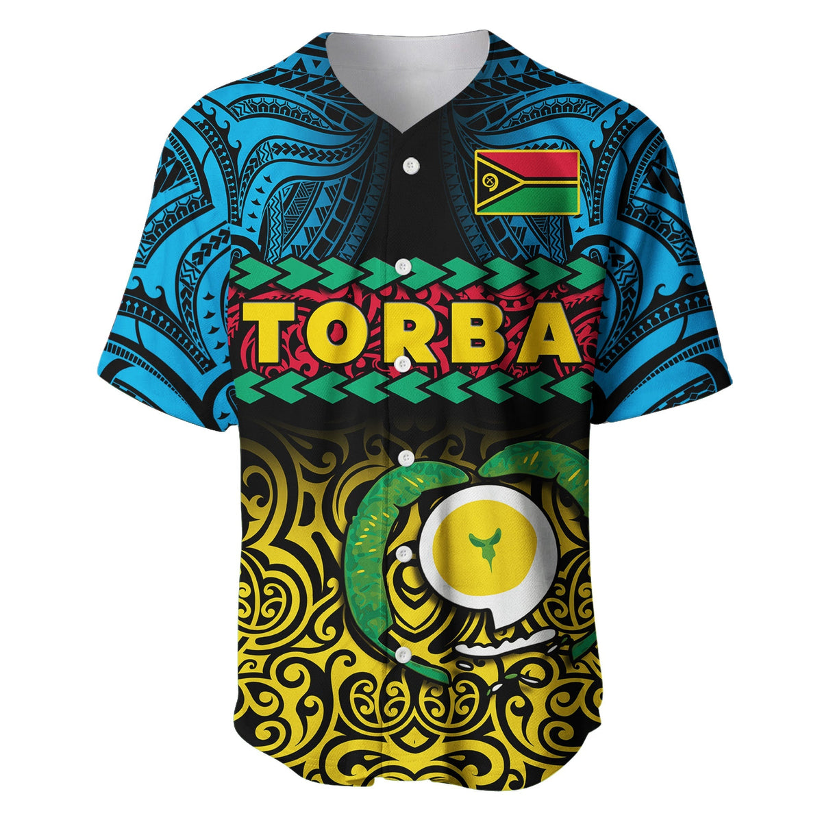 Torba Province Baseball Jersey Vanuatu Pig Tusk Polynesian Flag Style - Wonder Print Shop
