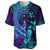 Custom Personalised Polynesian Baseball Jersey Purple Paradise Hawaiian Tribal Hammerhead Shark - Wonder Print Shop