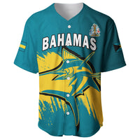 (Custom Personalised) Bahamas Baseball Jersey Blue Marlin With Bahamian Coat Of Arms - Wonder Print Shop