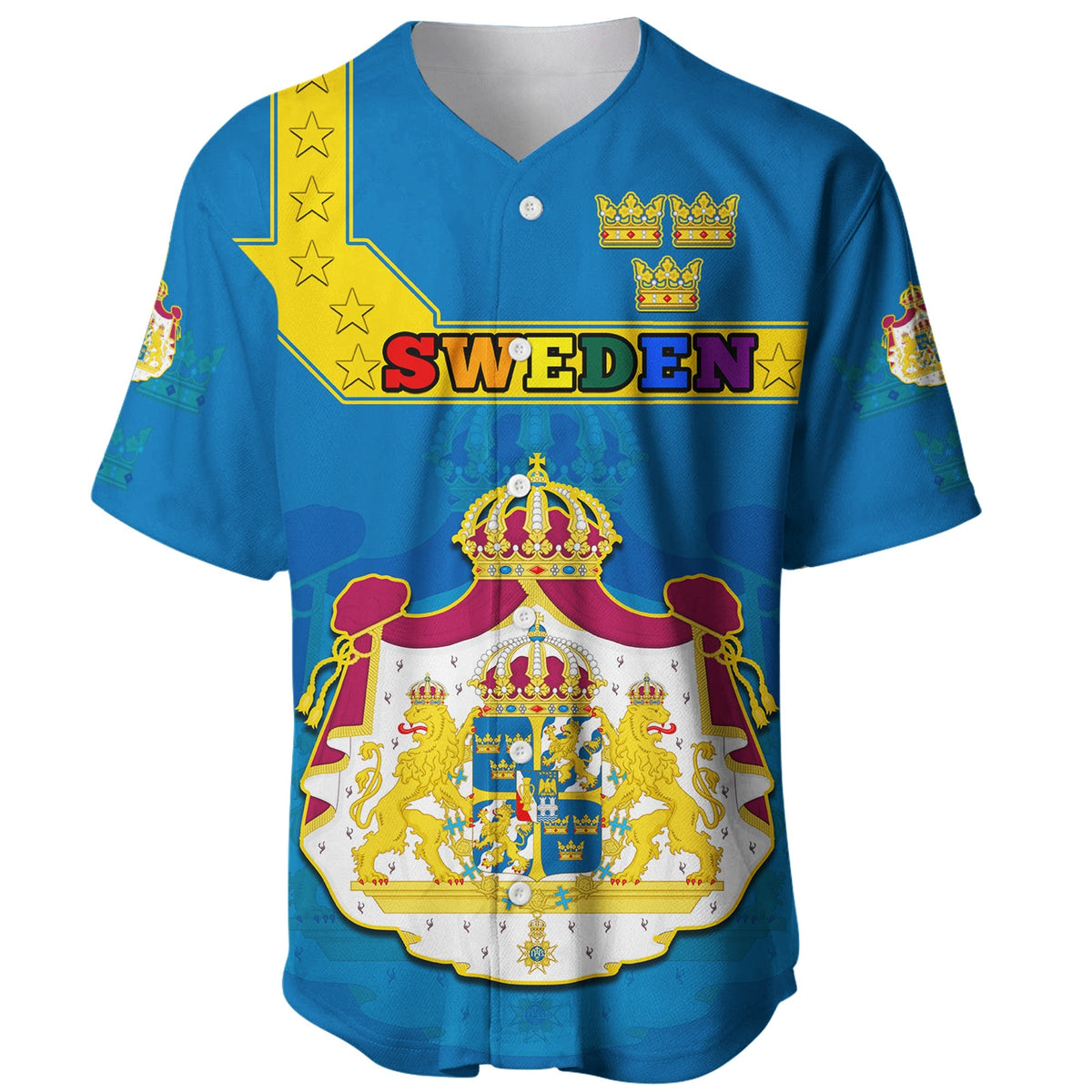 (Custom Personalised) Sweden LGBT Day Baseball Jersey - Be Proud Of Who You Are - Wonder Print Shop