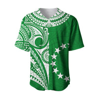 Cook Islands Tatau Baseball Jersey Symbolize Passion Stars Version Green LT13 - Wonder Print Shop