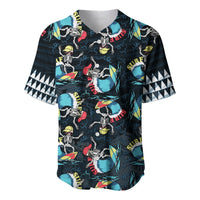 Custom Personalised Hawaii Skeleton Surf Baseball Jersey Halloween Hawaiian Tribal LT13 - Wonder Print Shop