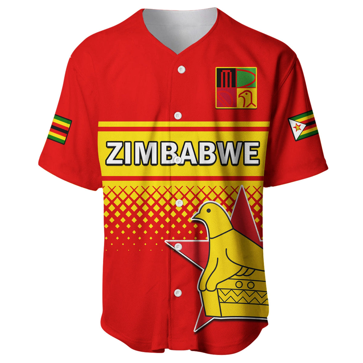 Zimbabwe Cricket Baseball Jersey The Chevrons ODI Style - Wonder Print Shop