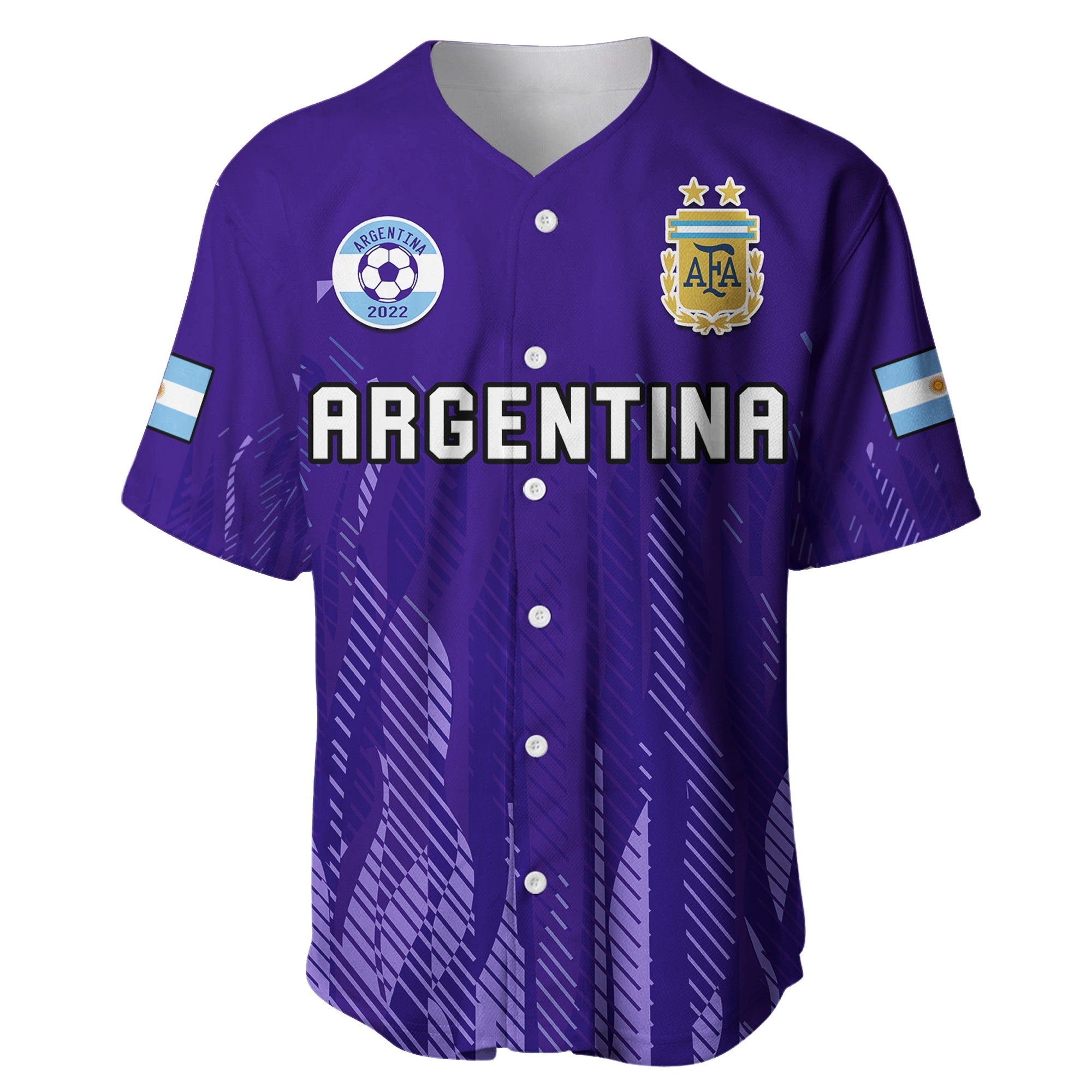 (Custom Text And Number) Argentina Football Baseball Jersey Vamos La Albiceleste 2022 Newest Style - Wonder Print Shop