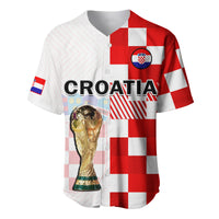 (Custom Text And Number) Croatia Football Baseball Jersey Hrvatska Checkerboard Champions WC 2022 - Wonder Print Shop
