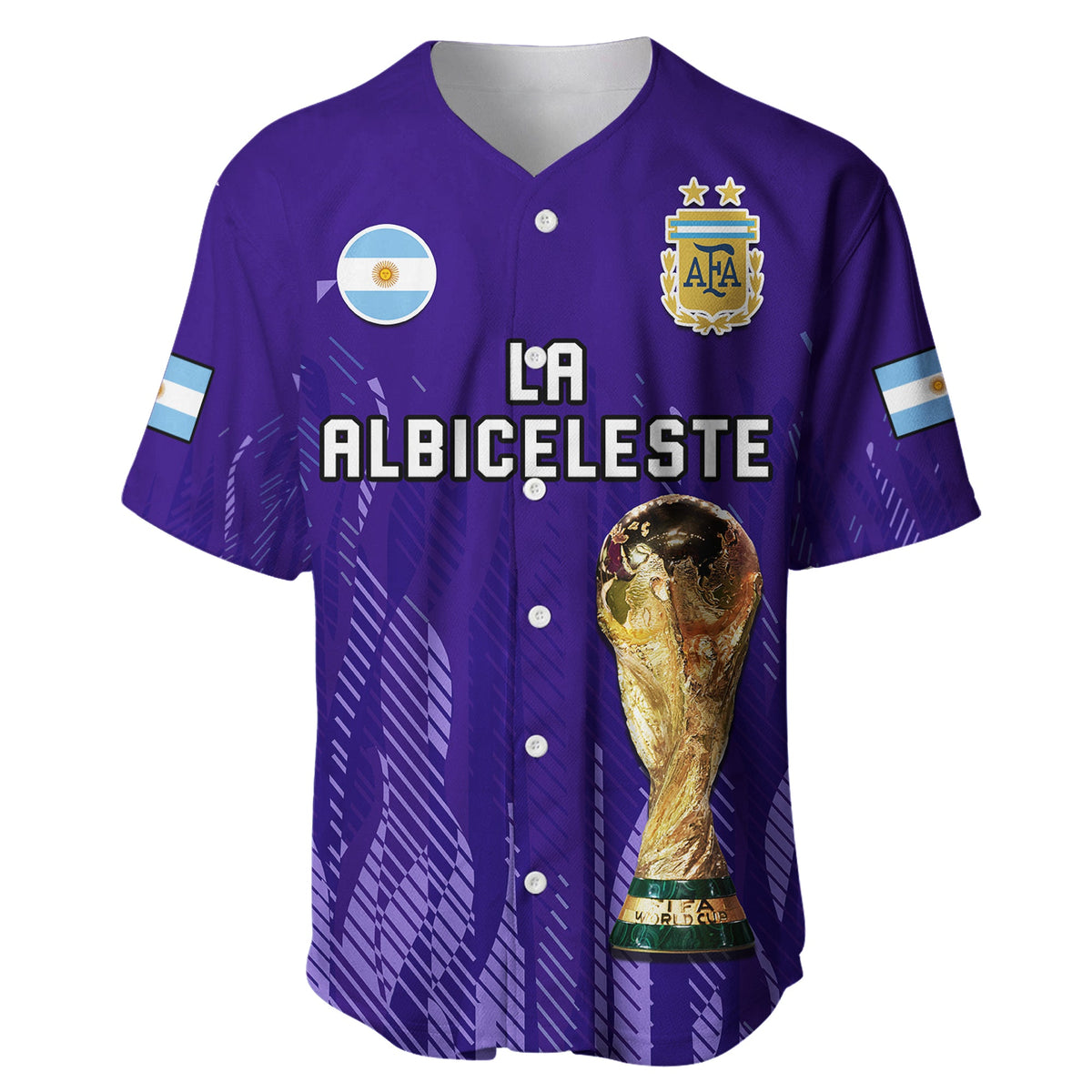 Argentina Football Baseball Jersey La Albiceleste Campeon Proud Purple 2022 - Wonder Print Shop