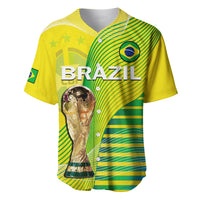 (Custom Text And Number) Brazil Football Baseball Jersey Canarinha Champions WC 2022 - Wonder Print Shop