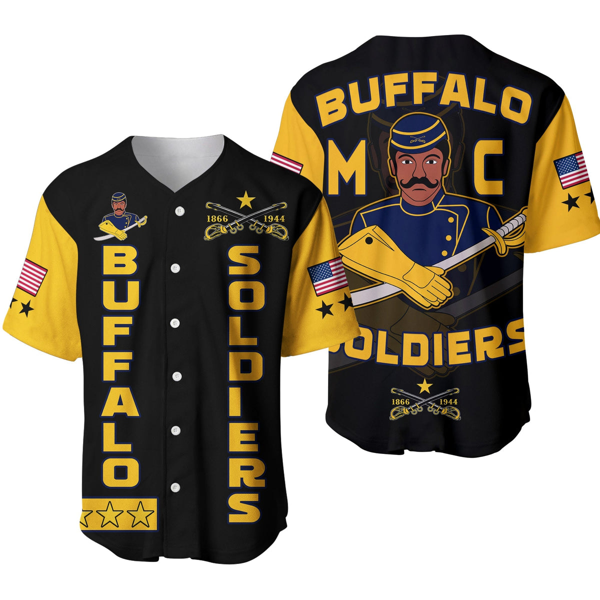 Buffalo Soldiers Baseball Jersey BSMC Club Adore Motorcycle Ver.01 LT13 - Wonder Print Shop