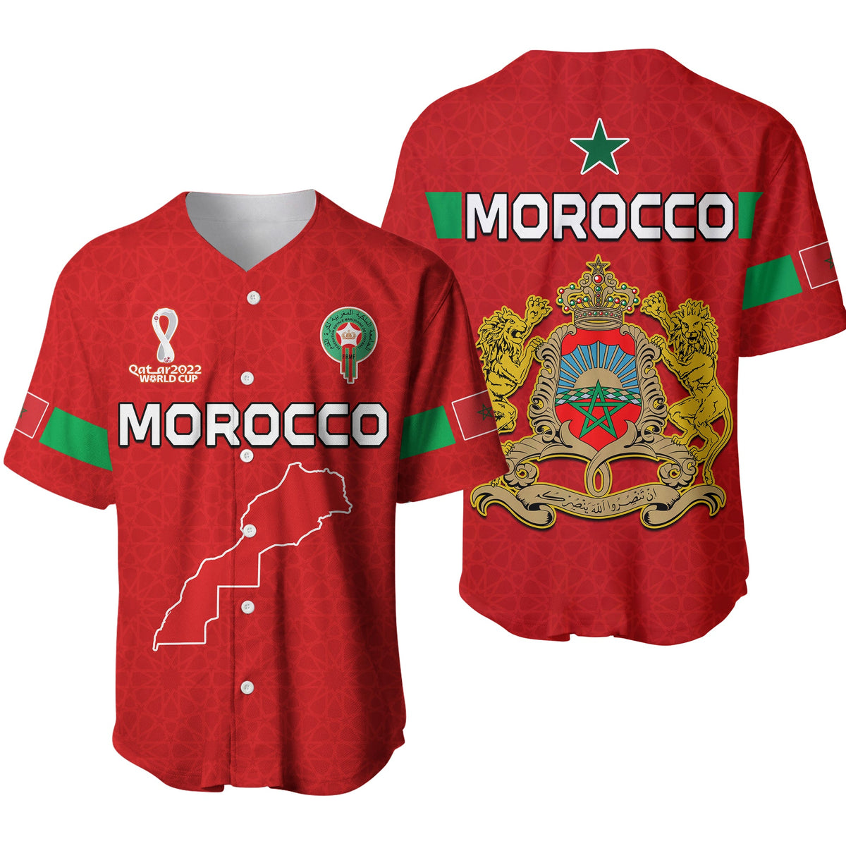 Morocco Football Baseball Jersey Champions World Cup New History Ver.01 LT13 - Wonder Print Shop
