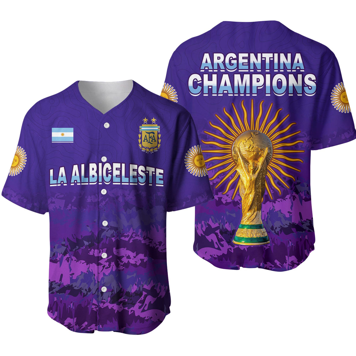 Argentina Football Baseball Jersey Go Champions La Albiceleste LT13 - Wonder Print Shop