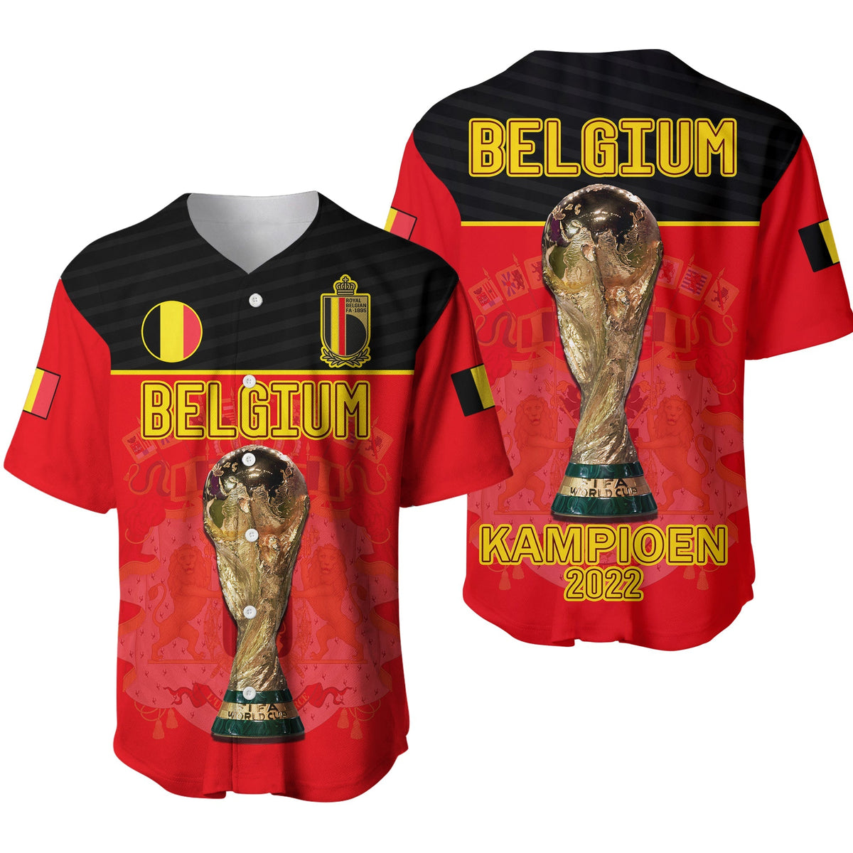 Belgium Football 2022 Baseball Jersey De Rode Duivels Sporty Style - Wonder Print Shop