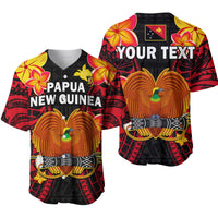 Custom Personalised Papua New Guinea Baseball Jersey PNG Bird Of Paradise Polynesian Pattern - Wonder Print Shop