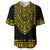 Custom Personalised Polynesian Baseball Jersey Dashiki With Polynesian Tattoo Royal Golden Version - Wonder Print Shop