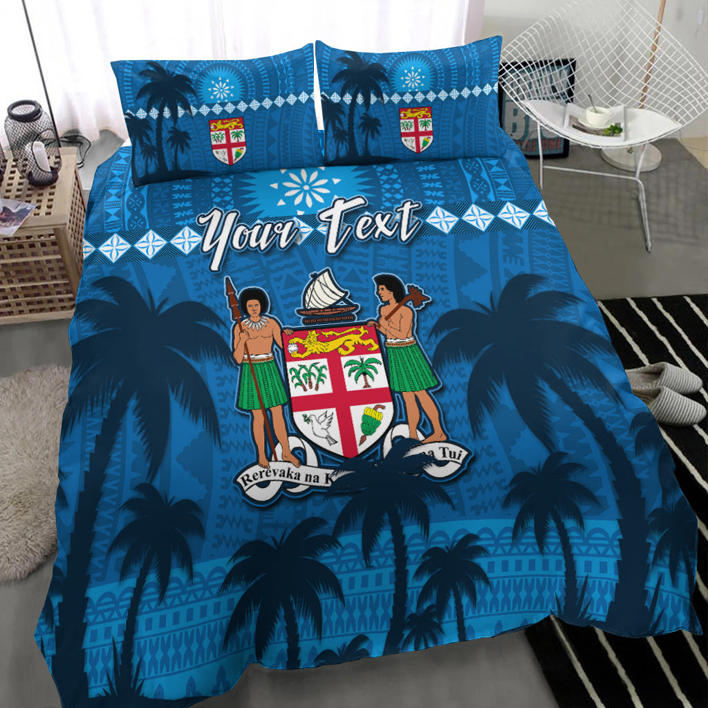 Custom Personalised Bula Fiji Day Bedding Set Fijian Tapa with Palm Tree 52nd Anniversary LT13 - Wonder Print Shop