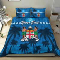 Custom Personalised Bula Fiji Day Bedding Set Fijian Tapa with Palm Tree 52nd Anniversary LT13 - Wonder Print Shop