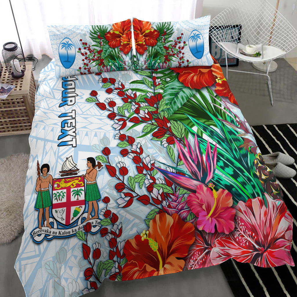 Custom Personalised Fiji Bedding Set Proud Fijian Tapa mix Tagimoucia Flowers LT13 - Wonder Print Shop