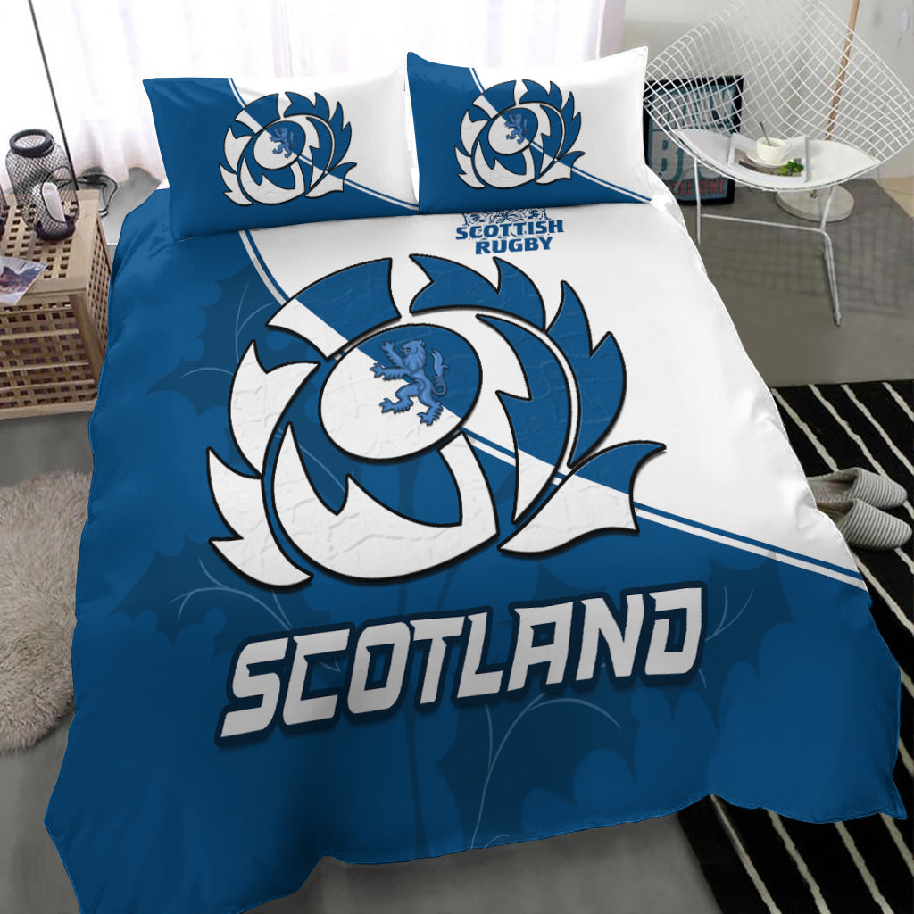 Scotland Rugby Bedding Set Scottish Coat Of Arms Mix Thistle Newest Version - Wonder Print Shop