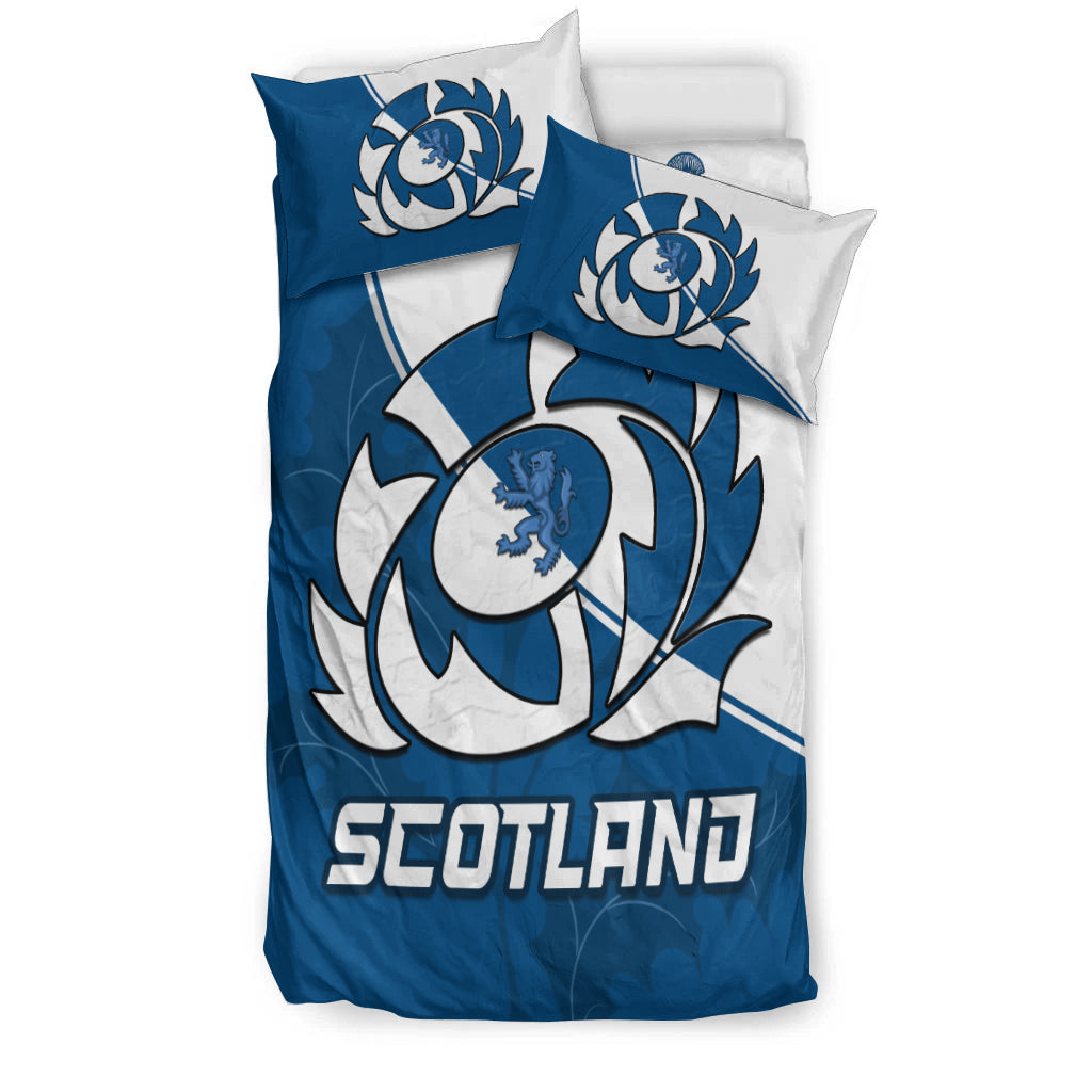 Scotland Rugby Bedding Set Scottish Coat Of Arms Mix Thistle Newest Version - Wonder Print Shop