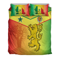 Senegal Bedding Set Lion With Senegal Map Reggae Style - Wonder Print Shop