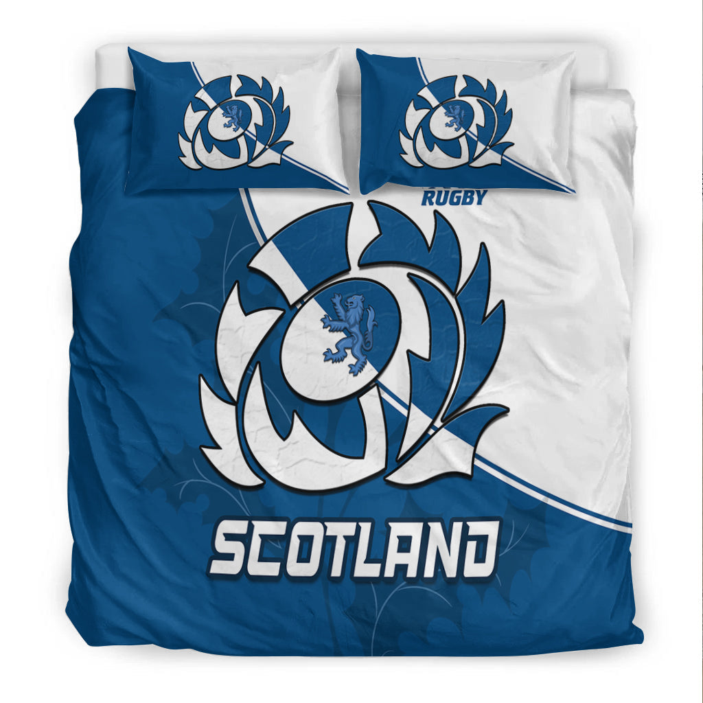 Scotland Rugby Bedding Set Scottish Coat Of Arms Mix Thistle Newest Version - Wonder Print Shop