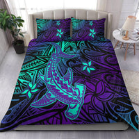 Polynesian Bedding Set Purple Paradise Hawaiian Tribal Hammerhead Shark - Wonder Print Shop