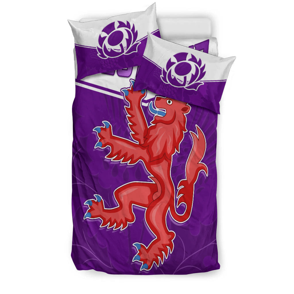 Scottish Rugby Bedding Set Map Of Scotland Thistle Purple Version - Wonder Print Shop