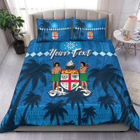 Custom Personalised Bula Fiji Day Bedding Set Fijian Tapa with Palm Tree 52nd Anniversary LT13 - Wonder Print Shop