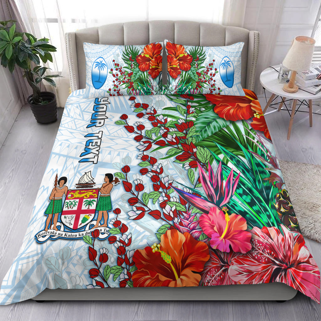 Custom Personalised Fiji Bedding Set Proud Fijian Tapa mix Tagimoucia Flowers LT13 - Wonder Print Shop