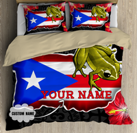 Customize Name Coqui And Love Puerto Rico Bedding Set - Wonder Print Shop
