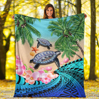 polynesian-turtle-coconut-tree-and-orchids-premium-blanket
