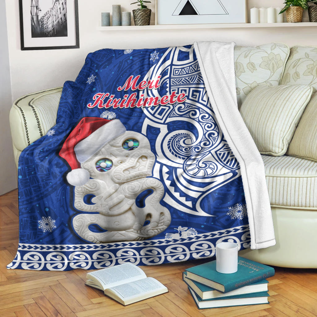 new-zealand-christmas-premium-blanket-hei-tiki-blue-pohutukawa-meri-kirihimete