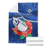 samoa-rugby-premium-blanket-manu-samoa-polynesian-hibiscus-blue-style